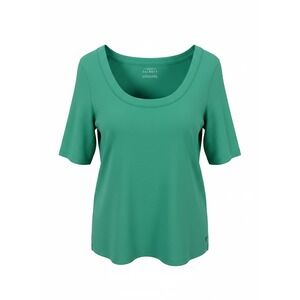 The Talbots Tee Green 100% Pima Cotton Sz L Scoop Neck Short Sleeve T-Shirt
